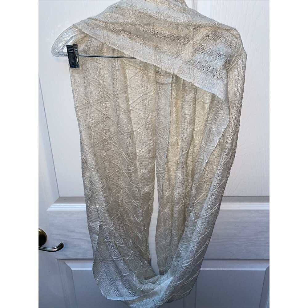 r womens CROFT & BARROW dressy off white silver sparkly scarf